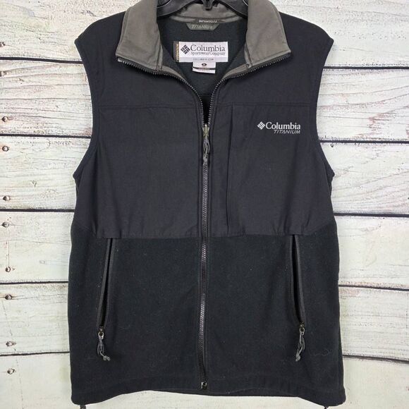 Columbia Titanium Men’s Black Fleece Vest Size M - Picture 3 of 8